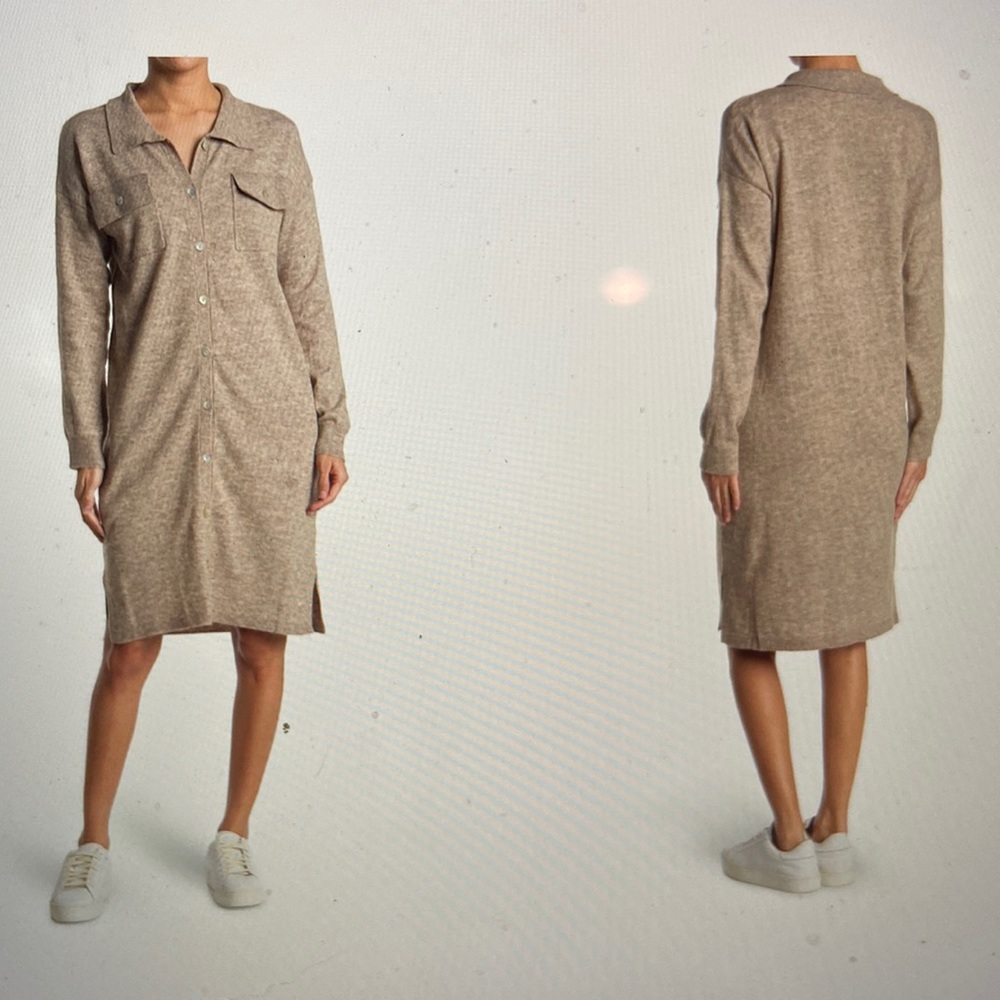 STITCHDROP Button Front Utility Pocket Sweater Dress in Size Large.  *new *